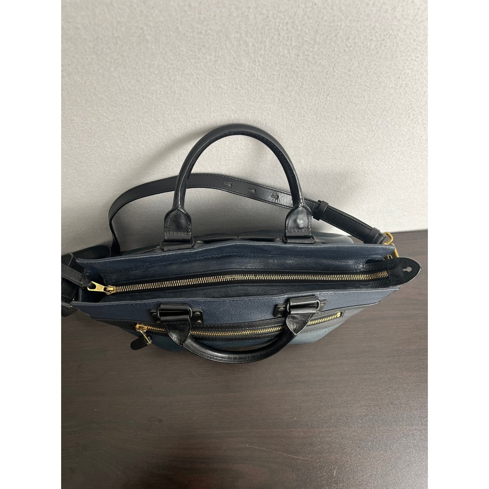 rag & bone Medium Pilot Satchel Navy Blue Italian Leather Crossbody Bag Handbag - Picture 5 of 13